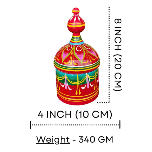 Salvus APP Solutions Traditional Wooden Multicolor Big Sindoor Dibbi