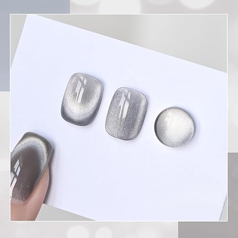 Cat Eye Gel Nail Polish Silver and Gold Wide Cateye Gel Polish Soak Off