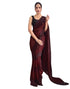 Vasthrlay Womens Georgette Unstitched Brown Saree