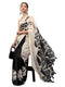 Vasthrlay Off White2 Floral Printed Georgette Saree With White Solid Georgette Unstitched Blouse