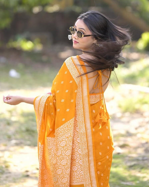 Vasthrlay Mustard Orange Lightweight Festival