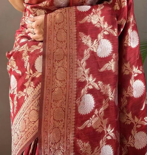 Vasthrlay Banarasi Unstitched Saree