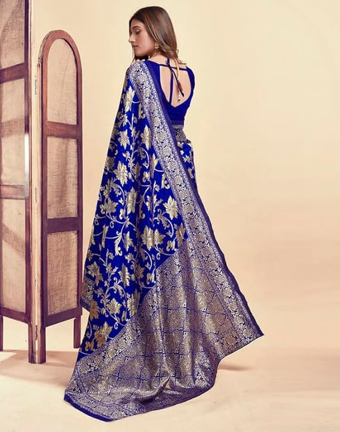 Vasthrlay Womens Jacquard Unstitched Wine Saree