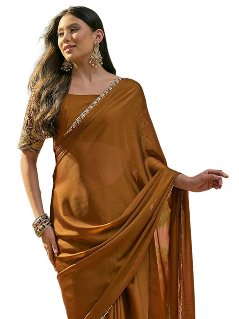 Vasthrlay Sequins Embroidery Black Saree