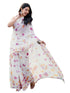 Vasthrlay Printed White Saree