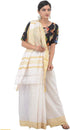 Vasthrlay Handloom Bhagalpuri Tample S C White