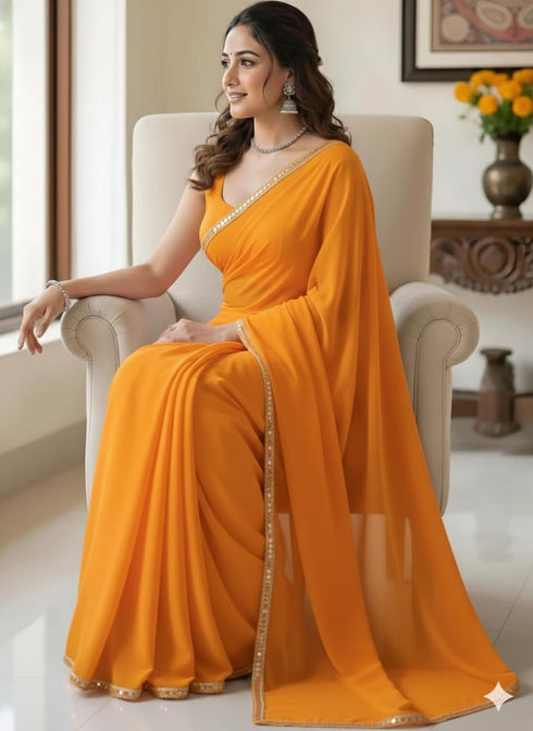 Vasthrlay Georgette Unstitched Ethnic Wear