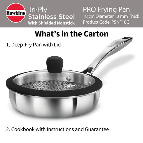 Hawkins 18 cm Triply Stainless Steel Pro Frying Pan