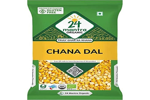 24 Mantra Organic Unpolished Bengalgram/Kandi pappu/Chana Dal - 500gms
