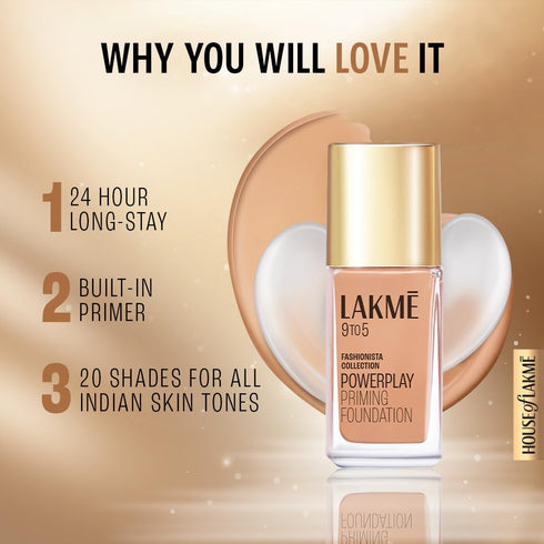 Lakme 9To5 Primer + Matte Perfect Cover Foundation 25ml