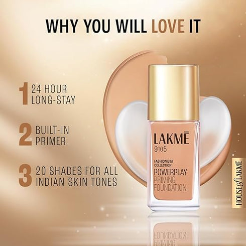 Lakme 9 To 5 Primer + Matte Perfect Cover Foundation N200 Neutral Nude