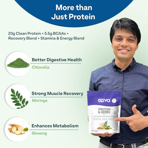 OZiva Protein & Herbs for Men (Banana Caramel)
