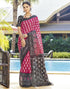 Vasthrlay Printed Pleated Unstitched Dark Green Saree