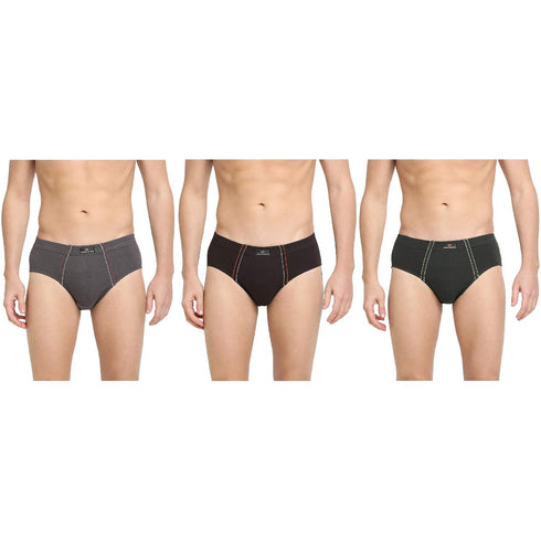 Dixcy Scott Originals Men 100% Combed Cotton Sweat Absorbent Waistband Brief (Pack of 3)