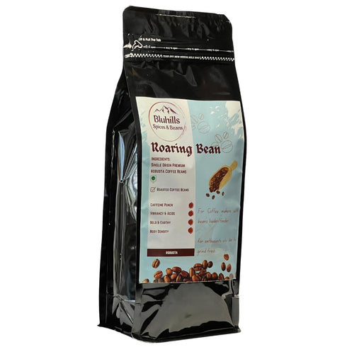 Bluhills Roaring Beans Wayanad Robusta Roasted Coffee Beans 500g