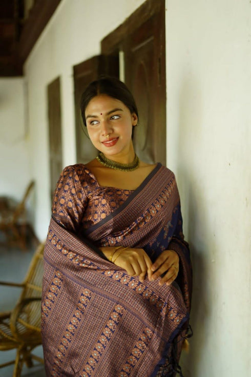Vasthrlay Banarasi Border Unstitched Saree
