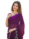 Vasthrlay Scalloped Embroidery Yellow Saree