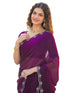 Vasthrlay Scalloped Embroidery Yellow Saree