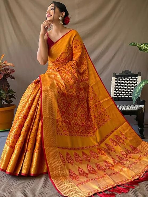 Vasthrlay Kanjivaram Patola Unstitched Ethnic Wear
