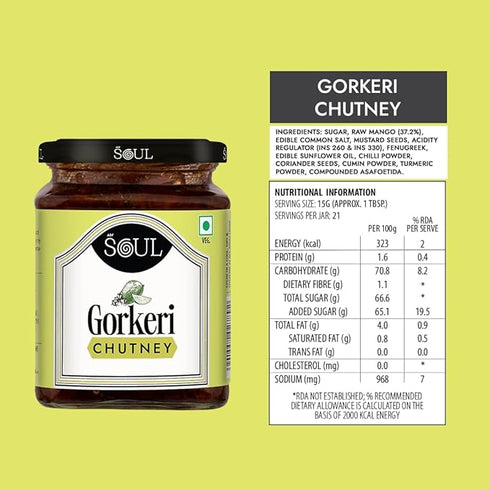 Soul Sweet Mango Relish Gor-Keri Chutney 325 Grams