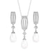 Clara 925 Sterling Silver Pearl Queen Pendant Earring Chain Jewellery Set