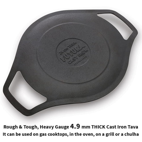 Hawkins Futura 24 cm Cast Iron Tava Cast Iron Tawa for Roti