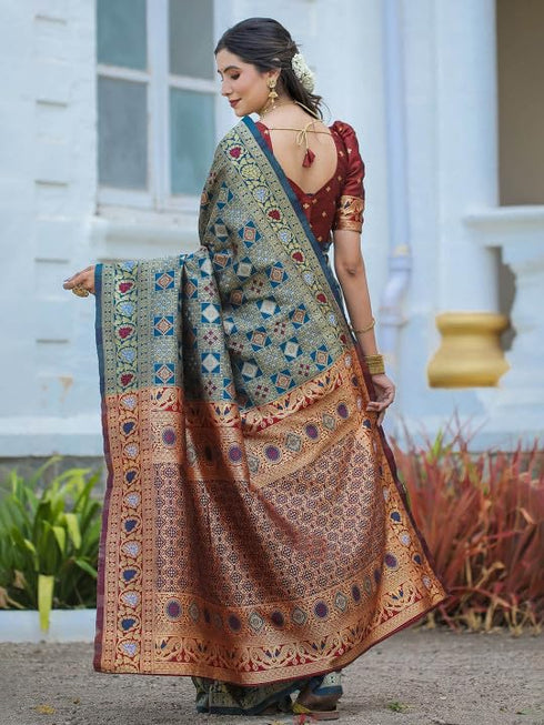 Vasthrlay Banarasi Traditional Unstitched Saree