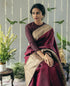 Vasthrlay Maroon Kanjivaram Saree