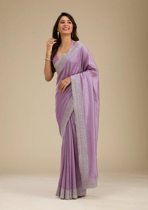 Vasthrlay Elegant Vichitra Embroidered Border