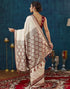 Vasthrlay Banarasi Jacquard Unstitched White Saree