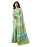 Vasthrlay Chanderi Printed Unstitched Teal Saree