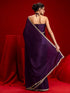 Vasthrlay Georgette Embroidery Navy Navy Blue Saree