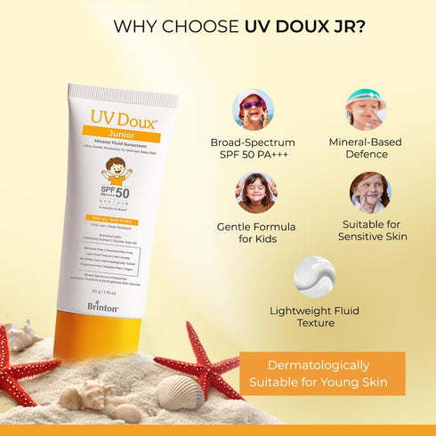 UV Doux Junior Mineral Fluid Sunscreen SPF 50 for Babies & Kids