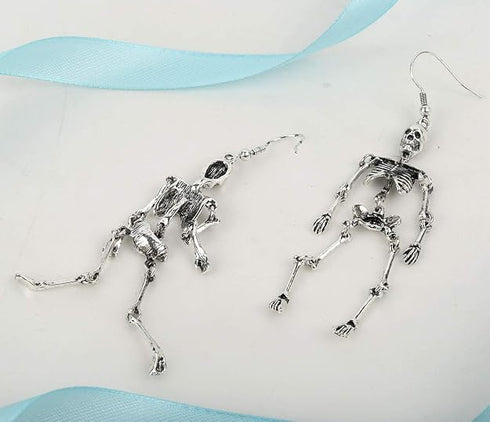 Szxc Women's Jointed Skeleton Dangle Long Earrings - 3-1/2 Inch
