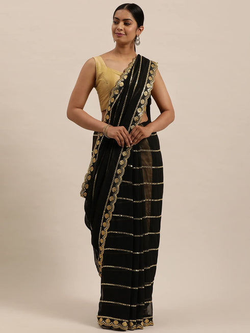 VasthrlayGeorgette Embroidered Designing Saree