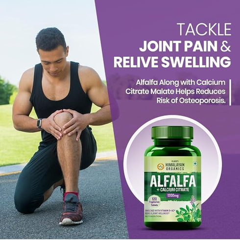 Himalayan Organics Alfalfa + Calcium Citrate Malate 1200mg Tablets