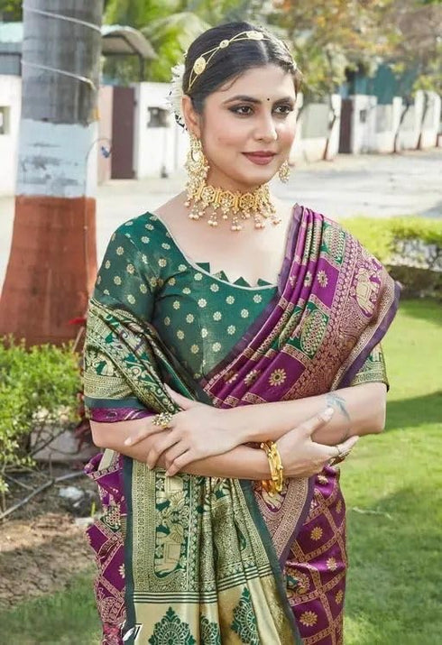 Vasthrlay Lavender Kanjivaram Saree