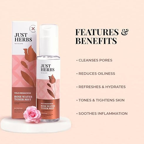 Just Herbs Steam Distilled Rose Water Facial Mist