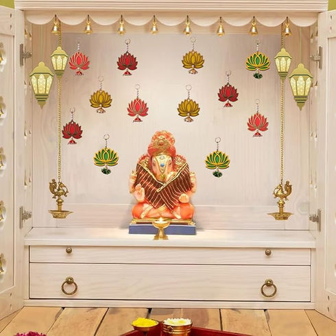 Divyakosh MDF Velvet Handmade Wall Decor Lotus - 12 PCS