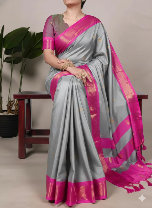 Vasthrlay Traditional Matching Unstitched Orangeblack