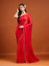 Vasthrlay Red Embroidery Unstitched Saree
