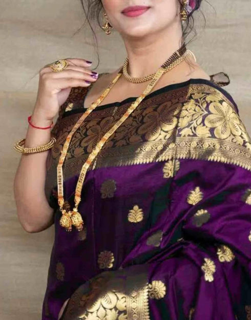 Vasthrlay Banarasi Unstitched Saree