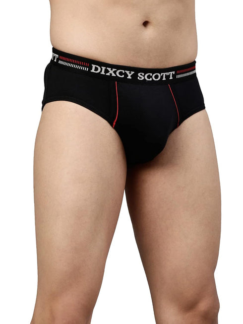 Dixcy Scott Originals Replay Briefs | 100% Combed Cotton Brief for Men | Men's Underwear | Modern Mid-Waist Fit | Durable, Sweat-Absorbing Cotton-Lined Waistband | Innerwear for Man | Pack of 3