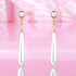 Nilu's Collection Attractive and Stylish Gold Plated Water Drop Long Pearl Earrings