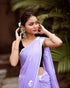 Vasthrlay Elegant Lavender Embroidery Included