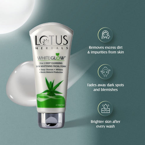 Lotus Whiteglow 3 In 1 Deep Cleansing Skin Brightening Facial Foam