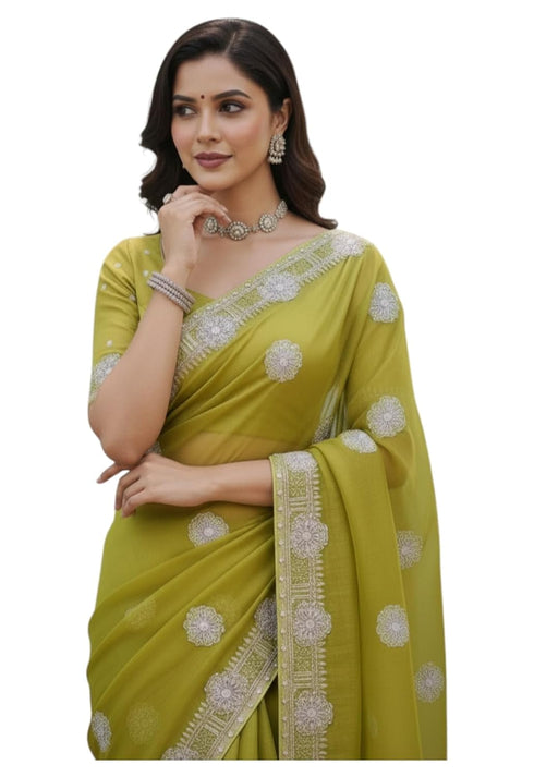 Vasthrlay Georgette Traditional Az Ys Pehenva Brown Rr Ethnic Wear