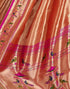 Vasthrlay Paithani Jacquard Pink Saree With Rani Pink Unstitched Blouse Piece