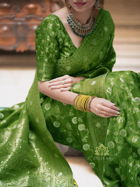Vasthrlay Banarasi Kanjivaram Wedding Pari 165 Saree With Blouse Piece