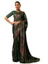 Vasthrlay Chiffon Printed Unstitched Black Saree